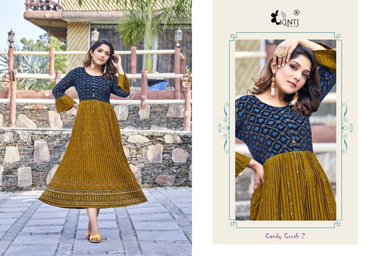 Kinti Candy Crush 2 Wholesale Printed Long Kurti Catalog